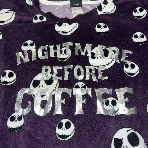 Nightmare Before Christmas 'Nightmare Before Coffee' PJ Top Size S Sleep Shirt - Picture 2 of 6